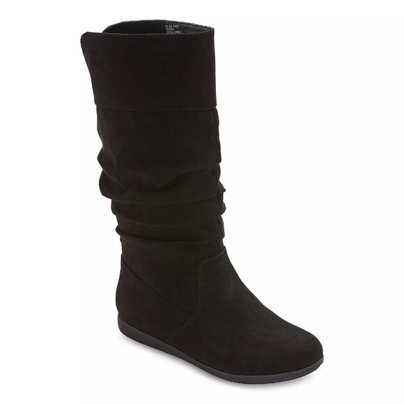 St. John's Bay Womens Kimble Flat Heel Slouch Boots in Black, 8.5 M - Picture 1 of 9